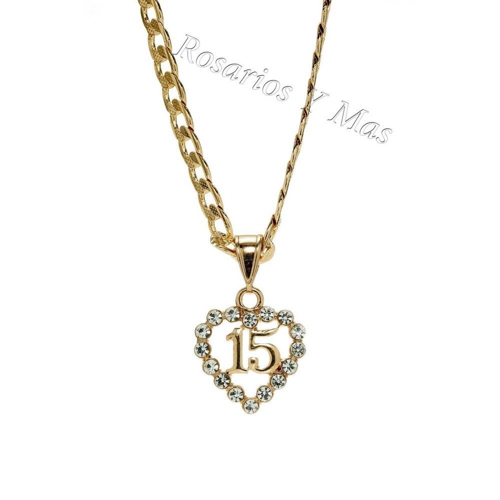 Quinceañera Gold Filled Pendant with Necklace New Sweet 15 New